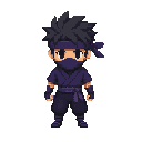 ninja chibi style, front view. no outline 