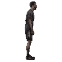 zombie , sportif clothing.look realistic .looking right 100% profil camera view. no outline