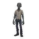 zombie realistic, human size ,looking right. no outline 
