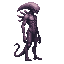 realistic alien evil, side view right. no outline 