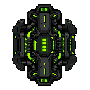 futuristic engine , black green