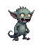 a realistic zombie monster pet . side view . no outline