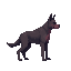a realistic dog undead . side view . no outline