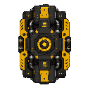 futuristic engine , black yellow