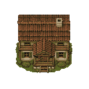 house like from snk anime. no outline 