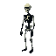 a skeleton zombie human, side view . no outline