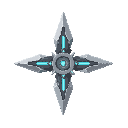 futuristic shuriken, front view. no outline 