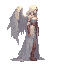 a realistic angel mage . side view . no outline