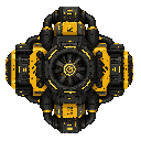 futuristic engine , black yellow