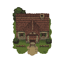 house like from snk anime. no outline 