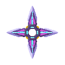 futuristic shuriken, add random color, front view. no outline 