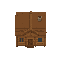 wood house . no outline. flat color