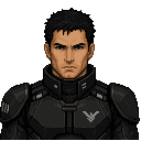 space warrior with a black uniform