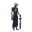 a realistic undead,with a sword. side view . no outline