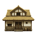 house like from snk anime ,front view. without outline 