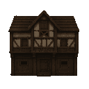house like snk , dark brown ( front view , no outline)