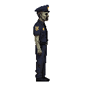 zombie anomaly ,cop clothing .look realistic .looking right 100% profil camera view. no outline 