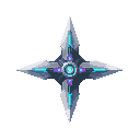 futuristic shuriken, add any color, front view. no outline 