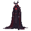 realistic human devil sorcery , red eyes. side view . no outline