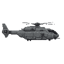 big futuristic helicopter, gray.side view right. no outline