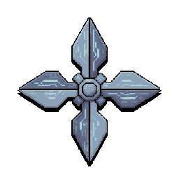 futuristic shuriken, front view. no outline 