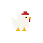profil side view right. chicken square form. no outline no shading 