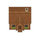 wood house . no outline. flat color