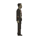 zombie ,lawsuit clothing.look realistic .looking right 100% profil camera view. no outline
