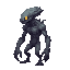 realistic alien monster, side view right. no outline 