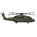 big military helicopter.side view right. no outline
