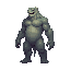 a realistic monster humanoid, side view . no outline