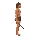 please noo front view , only side view right, a basic titan from snk with a stick, with a shorts. no outline