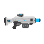 profil side view right. futuristic gun . no outline no shading 