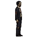 zombie ,lawsuit clothing.look realistic .looking right 100% profil camera view.