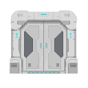 futuristic door , front view. no outline , no shading