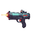 futuristic lasergun, profil view