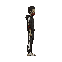 zombie , sportif clothing.look realistic .looking right 100% profil camera view. no outline