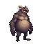realistic alien monster fat, side view right. no outline 
