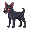 a undead demoniac dog . side view . no outline