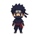ninja chibi style, front view. no outline 