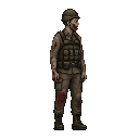 zombie human size ,realistic .looking right 100% profil camera view. no outline 