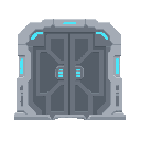 futuristic door , front view. no outline , no shading