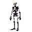a realistic skeleton zombie human, side view . no outline