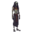 a realistic undead, egyptian. side view . no outline