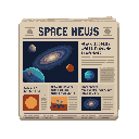 newspaper, about space info .front view . no outline 