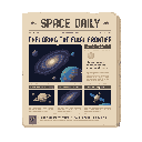 newspaper, about space info .front view . no outline 
