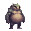 realistic alien monster fat, side view right. no outline 