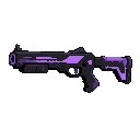 futuriste long gun ,black purple , side view