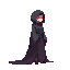 realistic sorcery , red eyes. side view . no outline