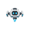flying bot , front view. no outline 